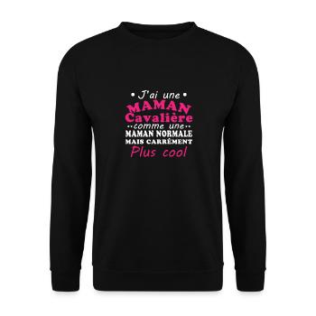 J'ai une maman cavalière - Sweat-shirt Unisexe - noir - Devant - Alina (178cm) & Michal (187cm)