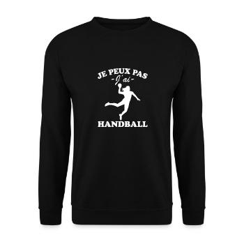 Je peux pas j'ai Handball - Sweat-shirt Unisexe - noir - Devant - Alina (178cm) & Michal (187cm)