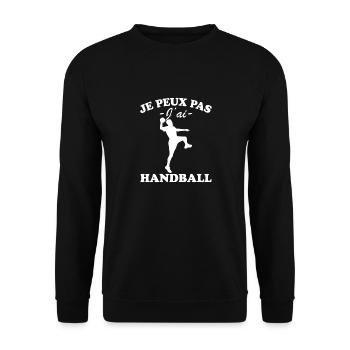 Je peux pas j'ai Handball - Sweat-shirt Unisexe - noir - Devant - Alina (178cm) & Michal (187cm)