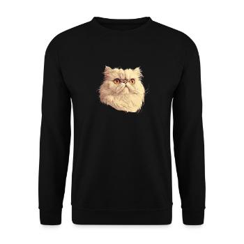 Persian Cat Perserkatze - Unisex Pullover - Schwarz - Vorne - Alina (178cm) & Michal (187cm)