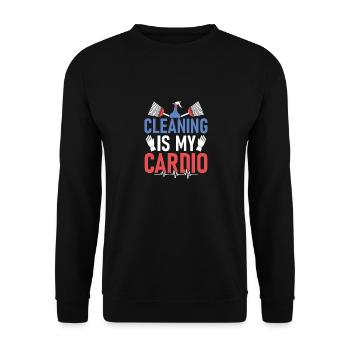 Le nettoyage est mon nettoyant cardio Entretien ménager - Sweat-shirt Unisexe - noir - Devant - Alina (178cm) & Michal (187cm)