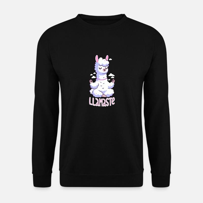 Lama meditiert - Namaste! - Unisex Pullover - Schwarz