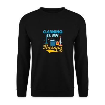 Le nettoyage est ma thérapie Nettoyeur d’entretien ménager - Sweat-shirt Unisexe - noir - Devant - Alina (178cm) & Michal (187cm)