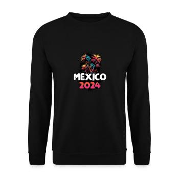Mexiko 2024 Urlaub Reise Bunt - Unisex Pullover - Schwarz - Vorne - Alina (178cm) & Michal (187cm)
