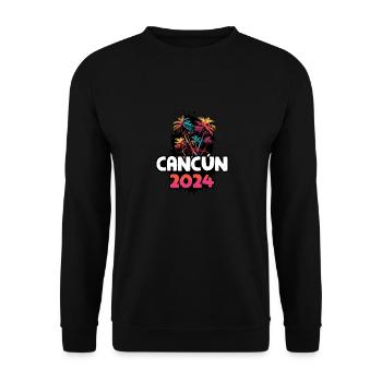 Cancun 2024 Vacation Travel Colorful - Unisex Sweatshirt - black - Front - Alina (178cm) & Michal (187cm)