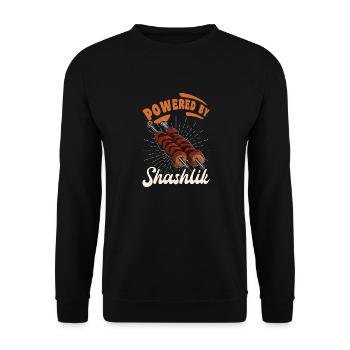 Propulsé par Shashlik Russia Meat Grilling - Sweat-shirt Unisexe - noir - Devant - Alina (178cm) & Michal (187cm)