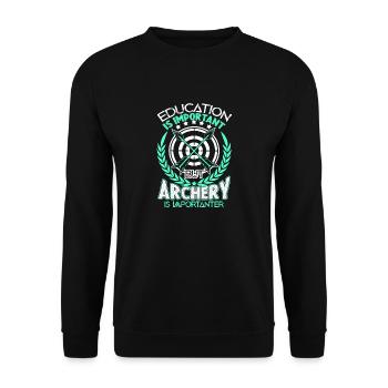 Archery Archery Is Importanter - Unisex Sweatshirt - black - Front - Alina (178cm) & Michal (187cm)
