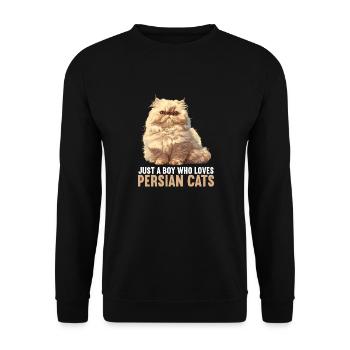 Persian Cat Perserkatze - Unisex Pullover - Schwarz - Vorne - Alina (178cm) & Michal (187cm)