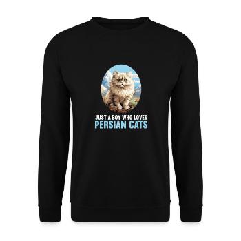 Persian Cat Perserkatze - Unisex Pullover - Schwarz - Vorne - Alina (178cm) & Michal (187cm)