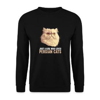 Persian Cat Perserkatze - Unisex Pullover - Schwarz - Vorne - Alina (178cm) & Michal (187cm)
