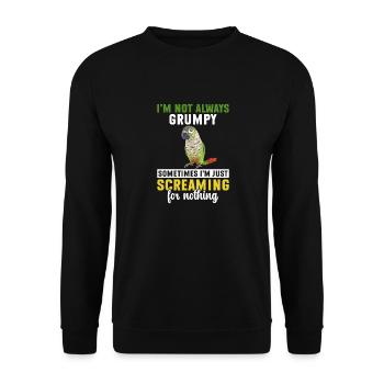 Molina Parakeet Parrot Bird Parakeet - Unisex Sweatshirt - black - Front - Alina (178cm) & Michal (187cm)