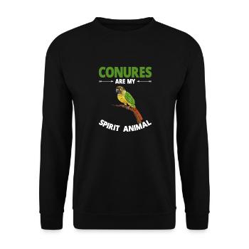 Molina Parakeet Parrot Bird Parakeet - Unisex Sweatshirt - black - Front - Alina (178cm) & Michal (187cm)