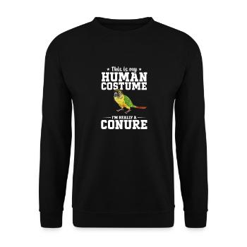 Molina Perruche Perroquet Perruche Oiseau Perruche - Sweat-shirt Unisexe - noir - Devant - Alina (178cm) & Michal (187cm)
