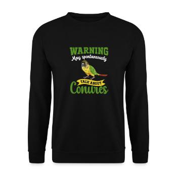 Molina Parakeet Parrot Bird Parakeet - Unisex Sweatshirt - black - Front - Alina (178cm) & Michal (187cm)