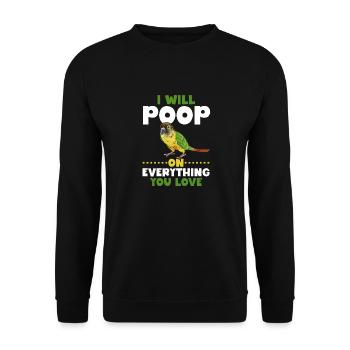 Molina Parakeet Parrot Bird Parakeet - Unisex Sweatshirt - black - Front - Alina (178cm) & Michal (187cm)
