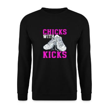 Sneakerhead Sneaker Collector - Unisex Sweatshirt - black - Front - Alina (178cm) & Michal (187cm)