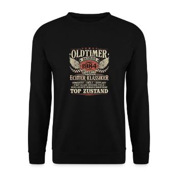 Vintage 1984 Vintage cadeau d’anniversaire - Sweat-shirt Unisexe - noir - Devant - Alina (178cm) & Michal (187cm)