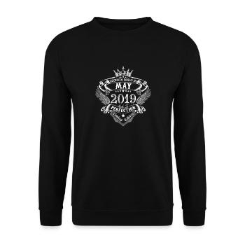 Mai 2019 Geburtstag Mai 2019 Mai Geschenk - Unisex Pullover - Schwarz - Vorne - Alina (178cm) & Michal (187cm)