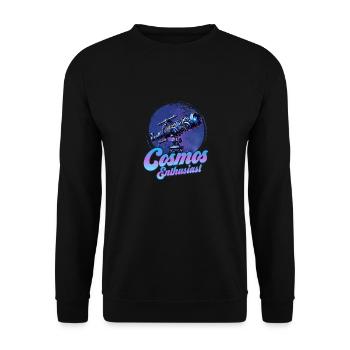 Cosmos Enthusiast Stargazer Telescope Astronomy - Unisex Pullover - Schwarz - Vorne - Alina (178cm) & Michal (187cm)