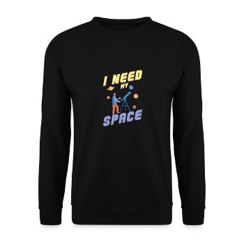 I Need My Space Stargazer Telescope Astronomy - Unisex Pullover - Schwarz - Vorne - Alina (178cm) & Michal (187cm)
