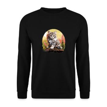 Ragamuffin Chaton Ragamuffin Chat - Sweat-shirt Unisexe - noir - Devant - Alina (178cm) & Michal (187cm)