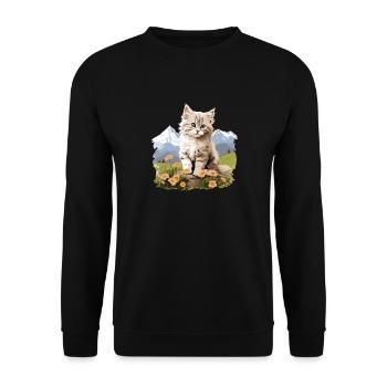 Ragamuffin Chaton Ragamuffin Chat - Sweat-shirt Unisexe - noir - Devant - Alina (178cm) & Michal (187cm)