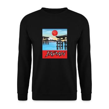 Affiche de voyage vintage Japon Lovely - Sweat-shirt Unisexe - noir - Devant - Alina (178cm) & Michal (187cm)