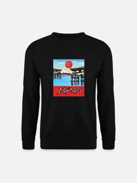 Vintage Japan Traveling Poster Lovely - Unisex Sweatshirt - black