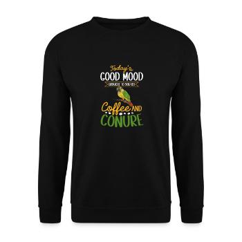 Molina Parakeet Parrot Bird Parakeet - Unisex Sweatshirt - black - Front - Alina (178cm) & Michal (187cm)