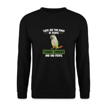 Molina Parakeet Parrot Bird Parakeet - Unisex Sweatshirt - black - Front - Alina (178cm) & Michal (187cm)