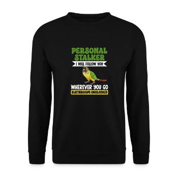 Molina Perruche Perroquet Perruche Oiseau Perruche - Sweat-shirt Unisexe - noir - Devant - Alina (178cm) & Michal (187cm)