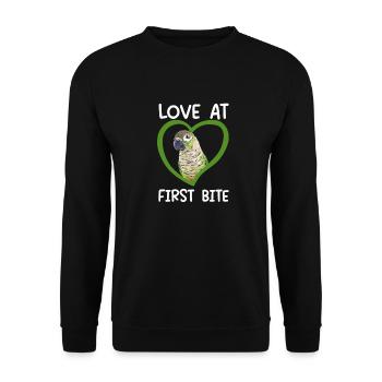 Molina Parakeet Parrot Bird Parakeet - Unisex Sweatshirt - black - Front - Alina (178cm) & Michal (187cm)