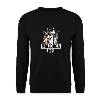 Majorque 2024 Licorne Party Drôle - Sweat-shirt Unisexe - noir - Devant - Alina (178cm) & Michal (187cm)