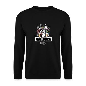 Mallorca Crew Licorne Fête Drôle - Sweat-shirt Unisexe - noir - Devant - Alina (178cm) & Michal (187cm)