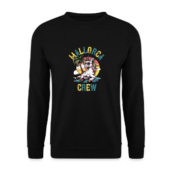 Mallorca Crew Unicorn Party Holidays - Unisex Sweatshirt - black - Front - Alina (178cm) & Michal (187cm)