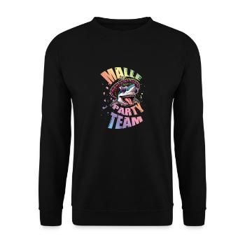 Malle Party Team Lustig - Unisex Pullover - Schwarz - Vorne - Alina (178cm) & Michal (187cm)