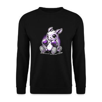 Zauber-Drächlein: Kraft im Blick - Unisex Pullover - Schwarz - Vorne - Alina (178cm) & Michal (187cm)