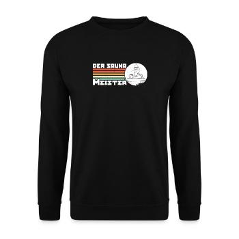 Der Sauna Meister Spa Massage Schwitzstube - Unisex Pullover - Schwarz - Vorne - Alina (178cm) & Michal (187cm)
