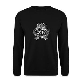 One of a Kind November 2019 Birthday - Unisex Sweatshirt - black - Front - Alina (178cm) & Michal (187cm)