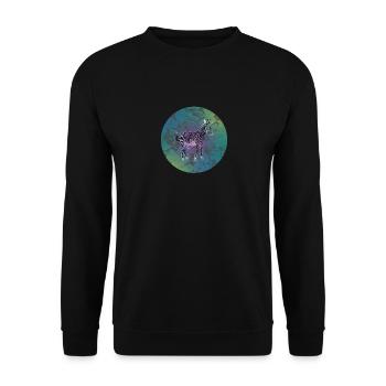 Retro Zebra Kreis Lustige Streifen Tier Cool Wortspiel - Unisex Pullover - Schwarz - Vorne - Alina (178cm) & Michal (187cm)