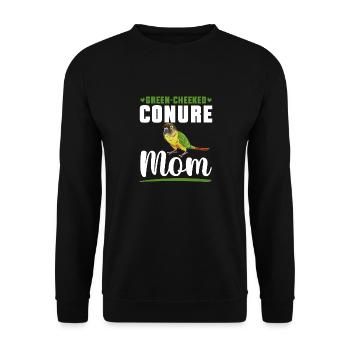 Molina Parakeet Parrot Bird Parakeet - Unisex Sweatshirt - black - Front - Alina (178cm) & Michal (187cm)