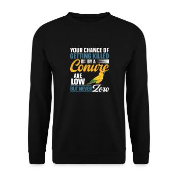 Parakeet Parrot Parakeet Bird - Unisex Sweatshirt - black - Front - Alina (178cm) & Michal (187cm)