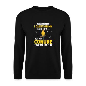Parakeet Parrot Parakeet Bird - Unisex Sweatshirt - black - Front - Alina (178cm) & Michal (187cm)
