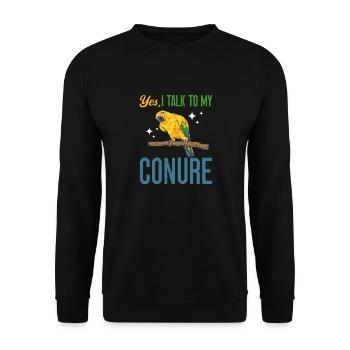 Parakeet Parrot Parakeet Bird - Unisex Sweatshirt - black - Front - Alina (178cm) & Michal (187cm)