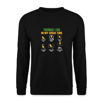 Parakeet Parrot Parakeet Bird - Unisex Sweatshirt - black - Front - Alina (178cm) & Michal (187cm)