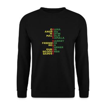 Black History Month Leaders Shirt - Unisex Sweatshirt - black - Front - Alina (178cm) & Michal (187cm)