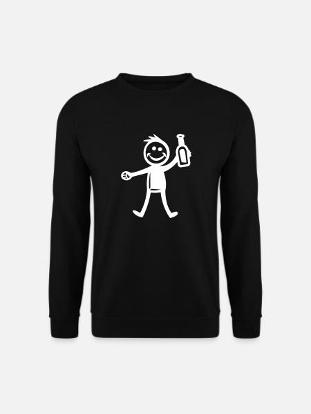 Drinking Bottle of Beer - Unisex Sweatshirt - black