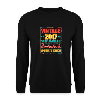 Janvier 2017 Vintage Fantastique 7 Ans Homme Femme - Sweat-shirt Unisexe - noir - Devant - Alina (178cm) & Michal (187cm)