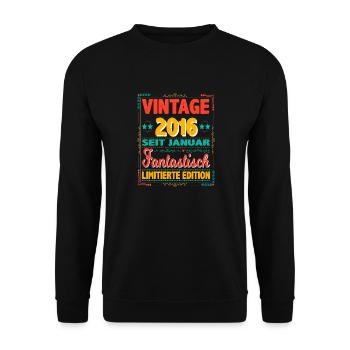 Janvier 2016 Vintage Fantastique 8 Ans Homme Femme - Sweat-shirt Unisexe - noir - Devant - Alina (178cm) & Michal (187cm)