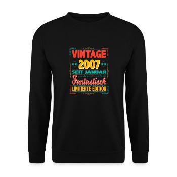 Januar 2007 Vintage Fantastisch 17 Jahren Mann - Unisex Pullover - Schwarz - Vorne - Alina (178cm) & Michal (187cm)